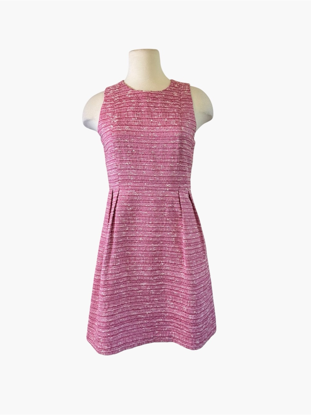 Blithe Sleeveless Pink Tweed A-Line Dress
